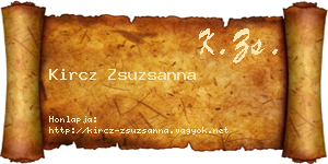 Kircz Zsuzsanna névjegykártya